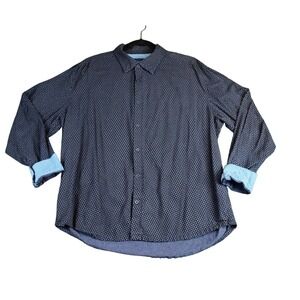 Joseph Abboud JOE Shirt‎ XL Slim Fit Stretch Flip Cuff Geometric Print Cotton